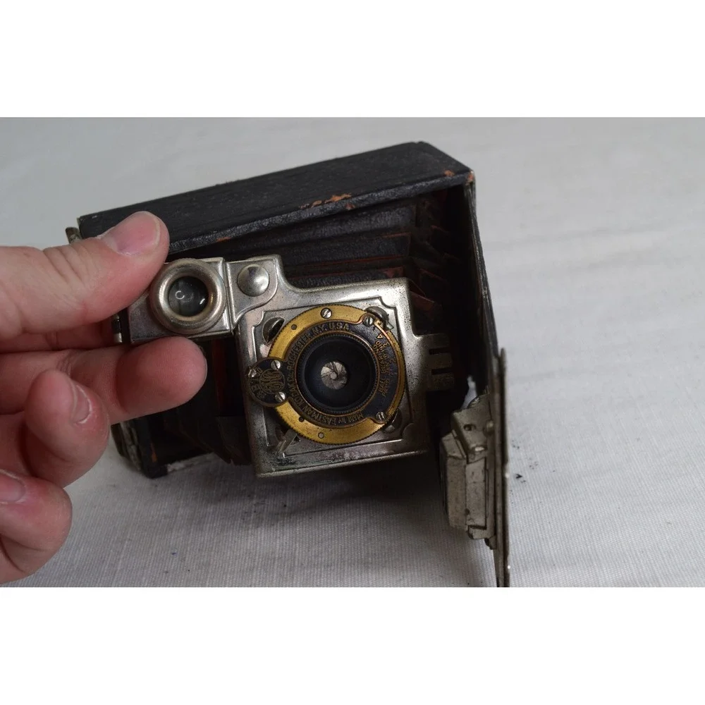 Kodak Premorette Folding Camera Vintage Metal Leather Bellow Untested Junior 1